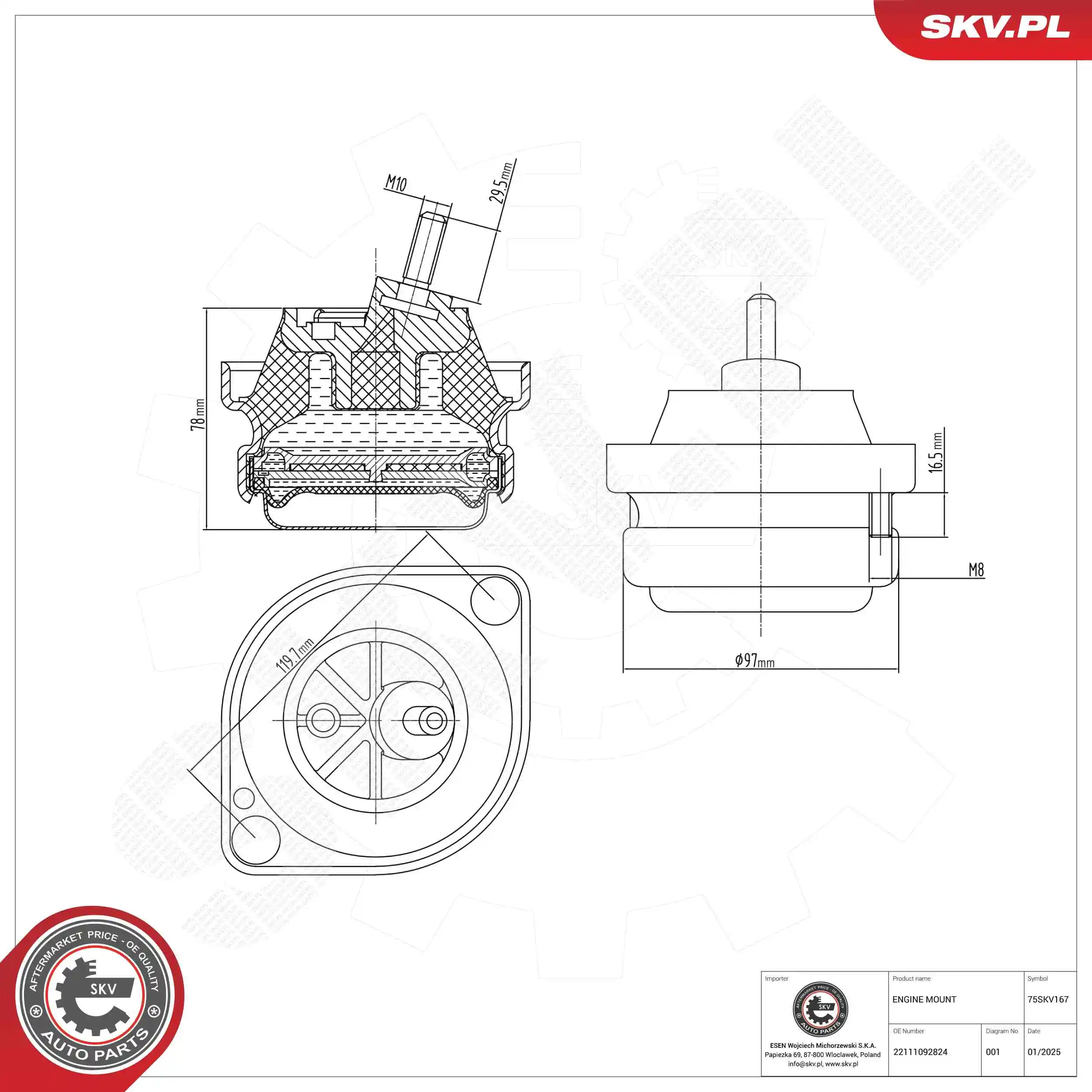 Mounting, engine